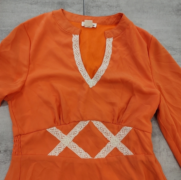 Love Riche Girls Orange Bell Sleeve Peasant Midi Dress Size Juniors Small - Picture 2 of 9